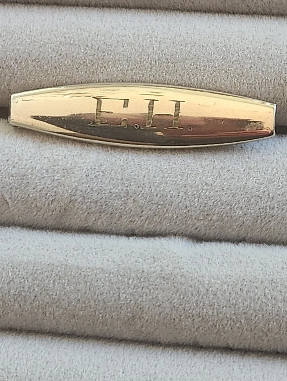 Gold Plated Engraved EH Tie Tack